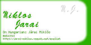 miklos jarai business card